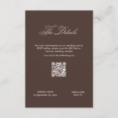 Brown Wedding Details Qr Code Begleitkarte (Vorderseite)