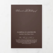 Brown Wedding  Dreifach-gefaltete Programmkarte (Cover)