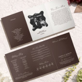 Brown Wedding  Dreifach-gefaltete Programmkarte