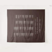 Brown Wedding Seating Chart Alphabetical Fabric Wandteppich (Vorderseite (Horizontal))