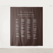 Brown Wedding Seating Chart Alphabetical Fabric Wandteppich (Vorderseite)