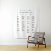 Brown Wedding Seating Chart Alphabetical Fabric Wandteppich (Beispiel)
