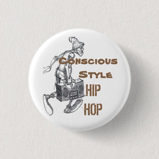 Brown-weiße bewusste Art-angesagter Hopfenknopf Button (Vorderseite)