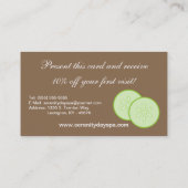 Brown Wellness-Center Girl Cucumber Wellness-Cente Visitenkarte (Rückseite)