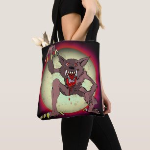 Brown Werewolf Full Moon Silver Bullets Halloween Tasche