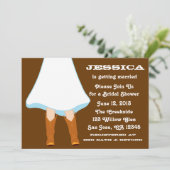 Brown-Western-Brautparty Einladung (Stehend Vorderseite)