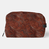 Brown Western Cowgirl Bohemisch Chic Leaf Waschbeutel (Rückseite)