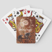 Brown Western Horse Cowgirl Floral Dream Catcher Spielkarten (Rückseite)