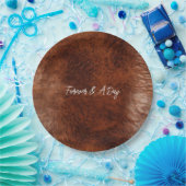 Brown Western Imitate Leather Pappteller (Party)