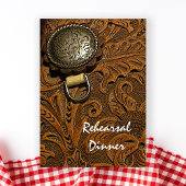 Brown Western Saddle Hochzeit Probe Dinner Einladung