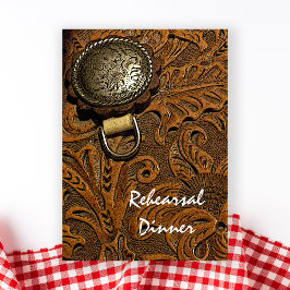 Brown Western Saddle Hochzeit Probe Dinner Einladung