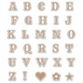 Brown Western Theme Letters Alphabet Monogram Aufkleber (Vorderseite)