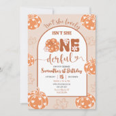 Brown Whimsical Retro Pumpkin Onederfull Geburtsta Einladung (Vorderseite)