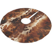 Brown White Animal Cowhid Polyester Weihnachtsbaumdecke (Schrägansicht)