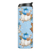 BROWN WHITE BLUE FALL PUMPKINS & BLÄTTER THERMOSBECHER (Nach links gedreht)