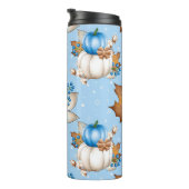 BROWN WHITE BLUE FALL PUMPKINS & BLÄTTER THERMOSBECHER (Nach rechts gedreht)
