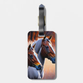 Brown White Brumby Horses, Gepäckmarke Gepäckanhänger (Rückseite vertikal)