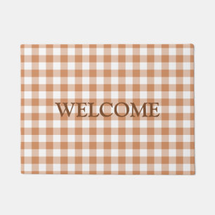Brown White Buffalo Lumberjack Plaid Empfang Fußmatte