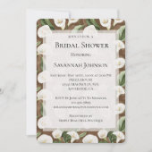 Brown White Calla Lily Floral Brautparty Einladung (Vorderseite)