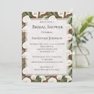 Brown White Calla Lily Floral Brautparty Einladung