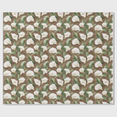 Brown White Calla Lily Floral Brautparty Geschenkpapier (Flach)