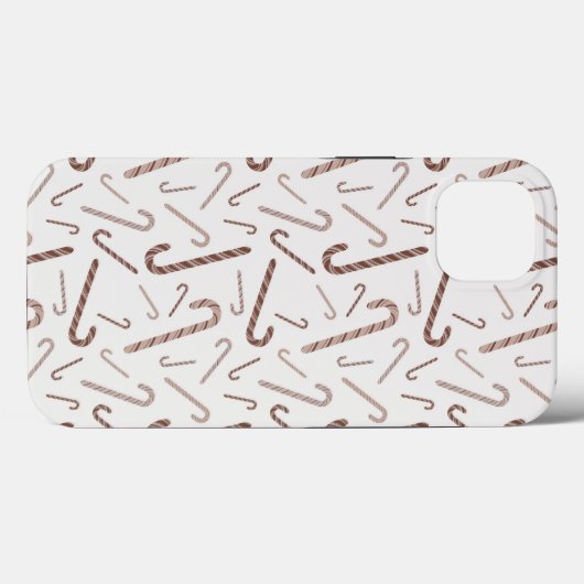 Brown & White Candy Cane Muster Case-Mate iPhone Hülle (Rückseite (Horizontal))