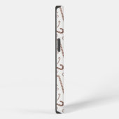 Brown & White Candy Cane Muster iPhone Hülle (Rechte Seite)