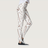 Brown & White Candy Cane Muster Leggings (Rechts)