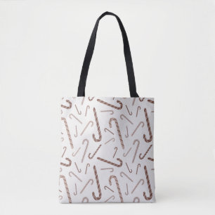 Brown & White Candy Cane Muster Tasche