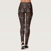Brown & White Christmas Tree Muster Leggings (Rückseite)