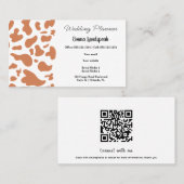 Brown & White Cow Print, QR-Code Visitenkarte (Vorne/Hinten)