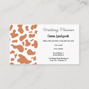 Brown & White Cow Print, QR-Code Visitenkarte