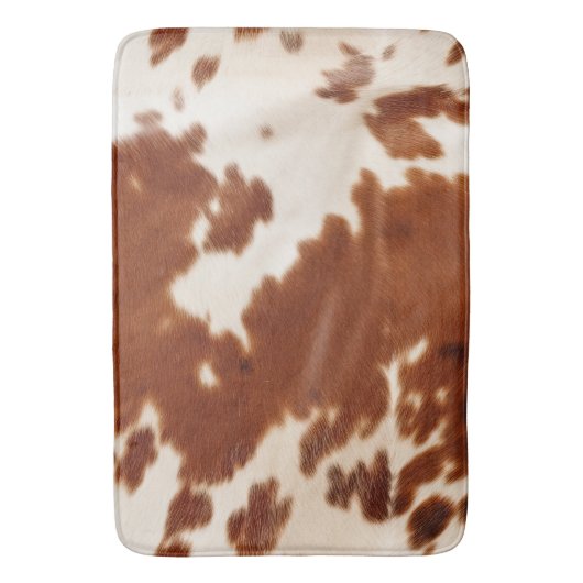 Brown White Cowhid Badematte (Vorderseite Vertikal)