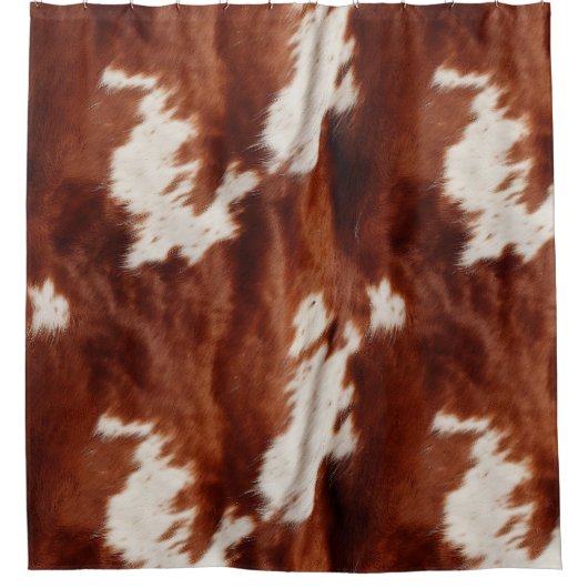 Brown White Cowhid Duschvorhang (Vorderseite)