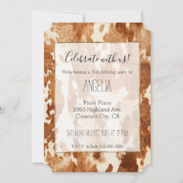 Brown White Cowhid Einladung