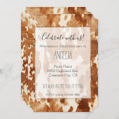 Brown White Cowhid Einladung (Vorne/Hinten)