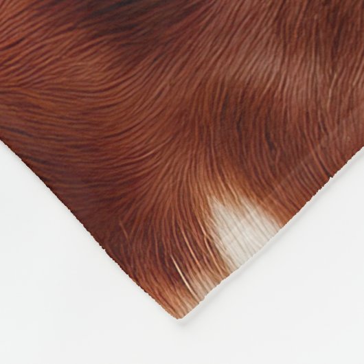 Brown White Cowhid Fleecedecke (Ecke)