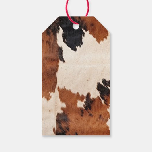 Brown White Cowhid Geschenkanhänger (Rückseite)