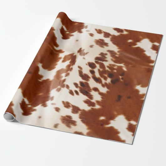 Brown White Cowhid Geschenkpapier (Ungerollt)