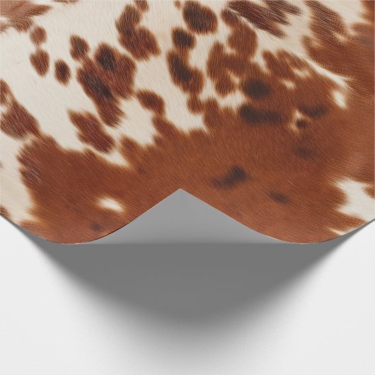 Brown White Cowhid Geschenkpapier (Ecke)