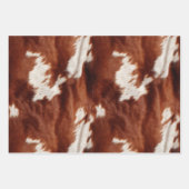 Brown White Cowhid Geschenkpapier Set (Vorderseite)
