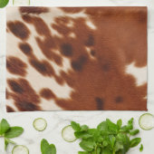 Brown White Cowhid Geschirrtuch (Gefaltet)