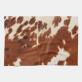 Brown White Cowhid Geschirrtuch (Horizontal)
