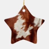 Brown White Cowhid Keramik Ornament (Vorne)