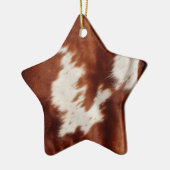 Brown White Cowhid Keramik Ornament (Links)