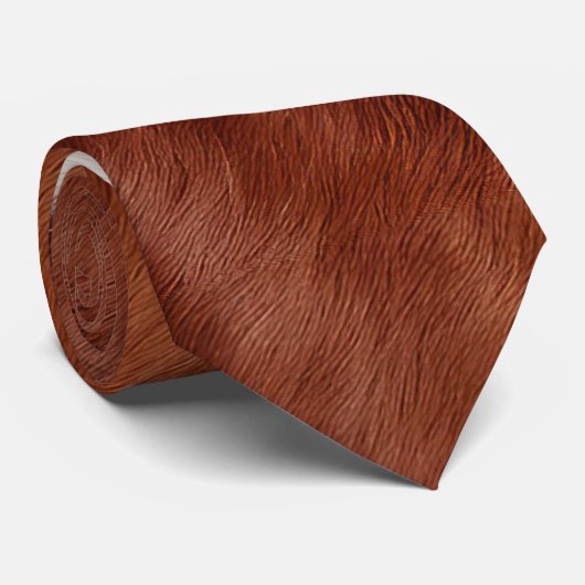 Brown White Cowhid Krawatte (Gerollt)