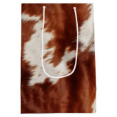 Brown White Cowhid Mittlere Geschenktüte (Rückseite)