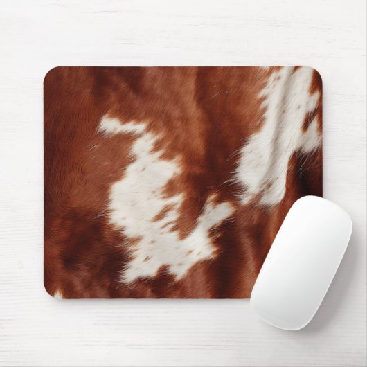 Brown White Cowhid Mousepad (Mit Mouse)