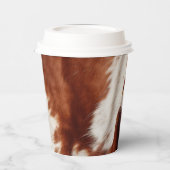 Brown White Cowhid Pappbecher (Links)