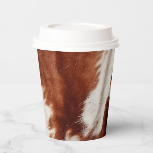 Brown White Cowhid Pappbecher (Links)